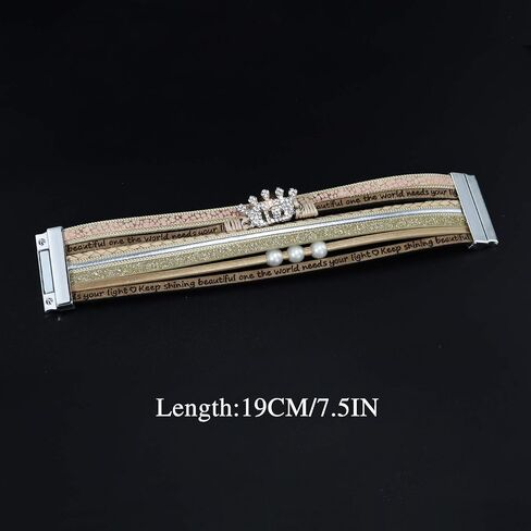 Suyi Birthday Gifts for Women Girls Leather Wrap Bracelet Multilayer Magnetic Buckle Bracelet Birthday Jewelry for 14th 15th 16th 17th 18th 19th 20th in Saudi Arabia