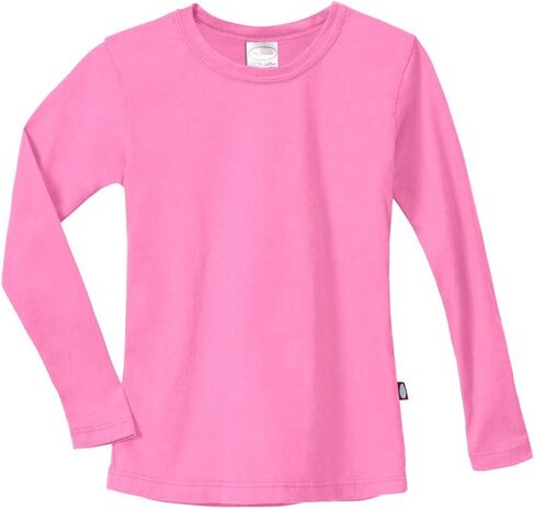 City Threads Girls' Cotton Long Sleeve Tee Tshirt for School and Lounging USA Made in Saudi Arabia