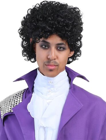FUN Costumes Adult Prince of Rock Wig Purple Rock Legend Wig Standard in Saudi Arabia