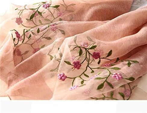 Alysee Women Lovely Silk&Wool Mixed Floral Embroidered Scarf Shawl Wrap in Kuwait