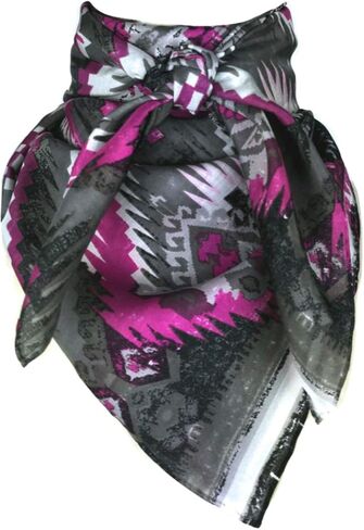 Wyoming Traders Aztec Cowboy Wild Rag 100% وشاح حريري باندانا متعدد الألوان 34.5 بوصة in Kuwait