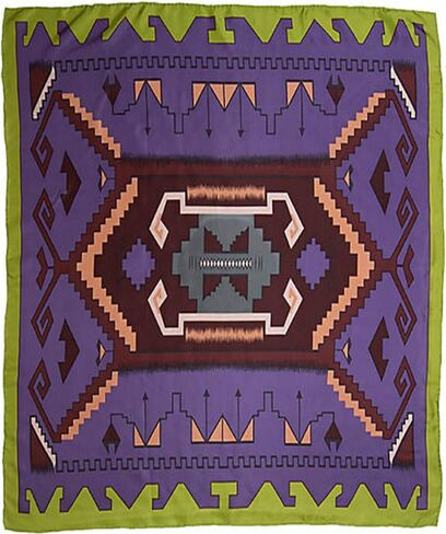 Wyoming Traders Aztec Cowboy Wild Rag 100% وشاح حريري باندانا متعدد الألوان 34.5 بوصة in Kuwait