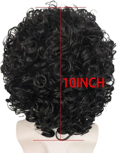 JoneTing 5Pcs Afro Wig 【+Wig Cap +Glasses +Mustache +Necklace】 Short Curly Afro Wigs 70S Outfits For Men Disco Wig 70S Afro Wig 80s Wig For Men Synthetic Wig 80S Costumes Mens Wig For Halloween Party in Saudi Arabia