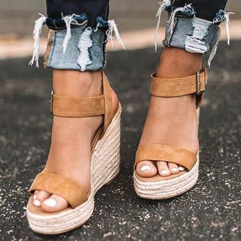 UTIKLIOU Wedge Sandals for Women Platform Sandals Open Toe Wedge Heels Casual Summer Sandals in Kuwait
