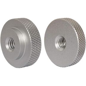 2 Pack 25mm Large Knurled Edge 1/4"-20 Female Thumb Wheel Lock Nut Adapter (Black) in Kuwait