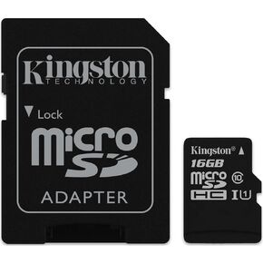 Kingston Digital 16GB microSDHC Class 10 UHS-I 45MB/s Read Card with SD Adapter (SDC10G2/16GB) in Kuwait
