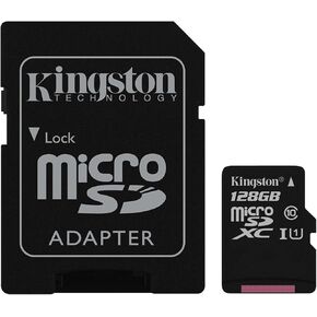 Kingston Digital 128GB microSDXC Class 10 UHS-I 45MB/s Read Card with SD Adapter (SDC10G2/128GB) in Kuwait