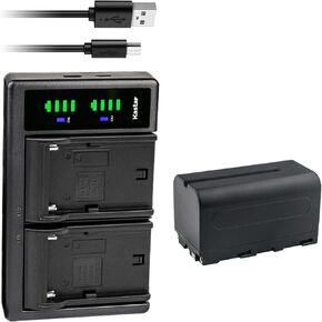 Kastar NP-F750 / NP-F770 LTD2 USB Battery Charger Compatible with Lilliput A7S 7", A7S-B 7" Field LED Monitor, H7 7", H7S 7", Q7 Full HD Monitor, A11 10.1", A12 12.5" IPS 4K HDMI Monitor in Saudi Arabia