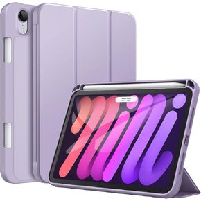 حافظة JETech لجهاز iPad Mini 6 (موديل 2021 مقاس 8.3 بوصات) مع حامل أقلام رصاص، تدعم شحن القلم الرصاص الثاني، غطاء كمبيوتر لوحي نحيف مع ظهر ناعم من مادة TPU، تنبيه/غفو تلقائي (أسود) in Kuwait