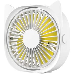 Personal Desk Fan Quiet USB Fan Cute Cat Design, Mini Portable Table Fans For Sleeping Bedroom, 3 Speeds Adjustable, Rotatable, Anti-slip, Fans for Home Office Dorm Travel 1 Pack (Blue)