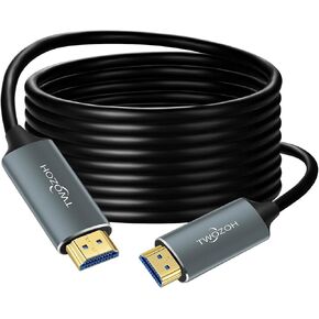 كابل HDMI من الألياف البصرية من Twozoh بطول 165 قدمًا، كابل HDMI طويل من الألياف 4K إلى HDMI 4K/60 هرتز (4:4:4 HDR10 HDCP2.2) 1440p 144 هرتز 18 جيجابت في الثانية سلك HDMI من الألياف UHD عالي السرعة (50 مترًا) in Kuwait
