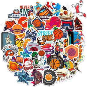 مجموعة ملصقات كرة السلة لمحبي كرة السلة والطلاب المراهقين - 50 قطعة من الملصقات والشارات ذات طابع كرة السلة لأجهزة الكمبيوتر المحمول، وزجاجات المياه، وحافظة الهاتف، والجيتار، ولوح التزلج، والأمتعة، والكمبيوتر المحمول in Kuwait