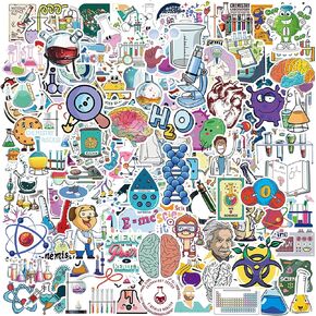 LOVELYLIFE 300pcs Sciences Stickers Physics Chemistry Biology Stickers Vinyl Waterproof Stickers for Adults Teacher Students Kids Math Stickers for Computer Laptop Phone Case Notebook (White-Science) in Kuwait