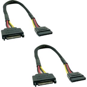 YOUKITTY 15-pin SATA Male to pin SATA Female Power Adapter Cable for powering Hard Drives 11.8 (2-Pieces) in Kuwait