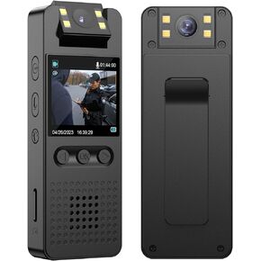 كاميرا الجسم Epoium EP3 سعة 64 جيجابايت، عدسة كاميرا قابلة للدوران 180 درجة، زاوية رؤية واسعة 140 درجة، فتحة بطاقة الذاكرة الخارجية، منفذ شحن من النوع C، يستخدم للتسجيل اليومي، ساعي البريد، الحيوانات الأليفة التي تمشي in Kuwait