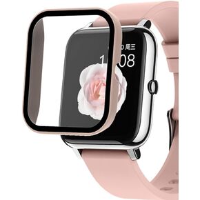 smaate Smart Watch Cases with Screen Protector for P22, Compatible with Donerton Popglory CanMixs Kalinco P22 1.4" Smartwatch, Hard PC Case with Tempered Glass, Protecting Watch Body & Screen