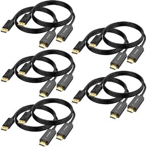 Ureegle HDMI Cables 10 Pack DisplayPort to HDMI Cable 6FT, DisplayPort to HDMI Adapter, Uni-Directional Cord Compatible with Laptop Computer to Monitor HDTV Projector, and More