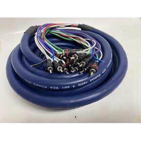 Bass Rockers 30Feet of Heavy Duty BRmedusa Cable with 4 RCA Pairs Remote Wire Power Ground Snake Cable for Radio Box Extension