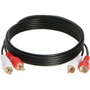 2RCA ذكر إلى 2RCA ذكر كابل الصوت المركب، مطلي بالذهب 3 قدم، 6 قدم، 10 قدم، 12 قدم، 25 قدم (10 قدم) in Kuwait