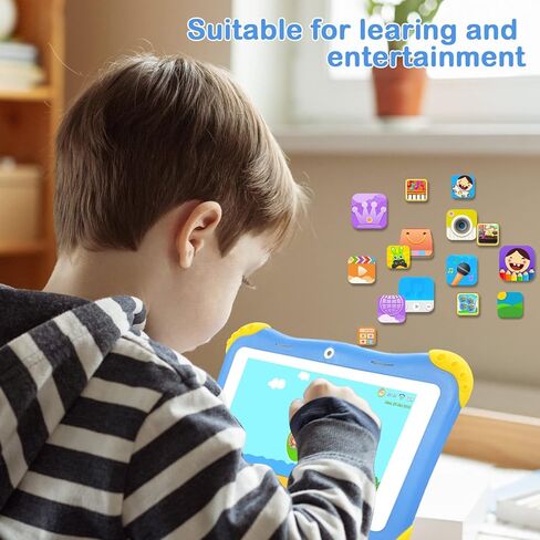 جهاز لوحي Moonka مقاس 10.1 بوصة للأطفال يعمل بنظام Android 11 للأطفال بسعة 2 جيجابايت + 32 جيجابايت تطبيق لوحي للأطفال الصغار مثبت مسبقًا والتحكم في الوالدين IWWA Kids Education Tablet مع WiFi وكاميرا مزدوجة وبلوتوث وحقيبة مقاومة للأطفال in Kuwait