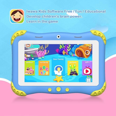 جهاز لوحي Moonka مقاس 10.1 بوصة للأطفال يعمل بنظام Android 11 للأطفال بسعة 2 جيجابايت + 32 جيجابايت تطبيق لوحي للأطفال الصغار مثبت مسبقًا والتحكم في الوالدين IWWA Kids Education Tablet مع WiFi وكاميرا مزدوجة وبلوتوث وحقيبة مقاومة للأطفال in Kuwait