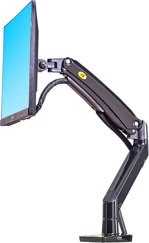 North Bayou Desk Mount Full Motion Swivel Computer Monitor Arm with 13 Inches Adjustable Height for Screens Up to 30 Inches, Black in Kuwait