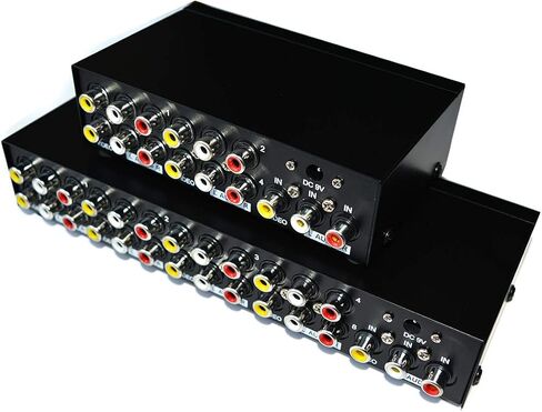MT-VIKI 4 Way 3 RCA Splitter لتوزيع صوت الفيديو المركب (1 في 4 خارج) in Kuwait
