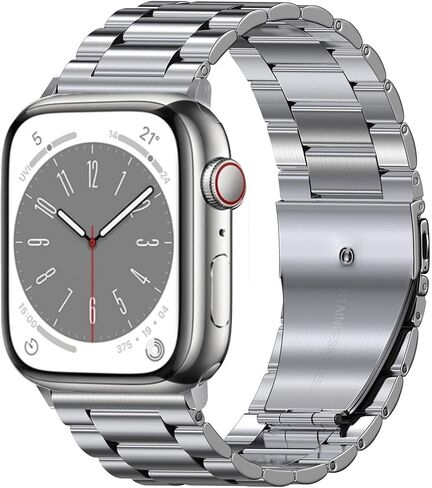 DCCBPX Smart Watch Band Stainless Steel Metal Replacement Watchband Watch Strap For 42mm 44mm 45mm 49mm Business Band in Saudi Arabia