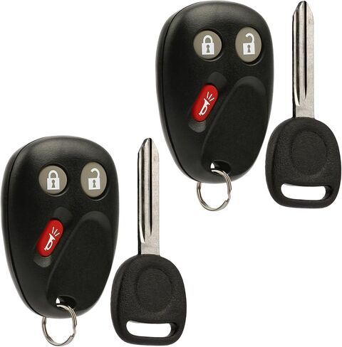 Car Key Fob Keyless Entry Remote with Ignition Key fits Chevy Trailblazer/Buick Rainier/GMC Envoy/Isuzu Ascender/Oldsmobile Bravada/Saab 9-7x (15008008), Set of 2 in Kuwait