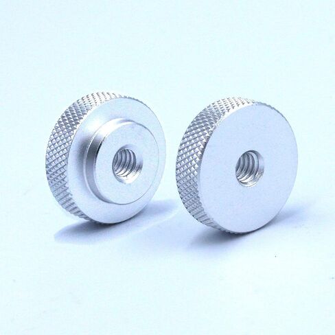 2 Pack 25mm Large Knurled Edge 1/4"-20 Female Thumb Wheel Lock Nut Adapter (Black) in Kuwait