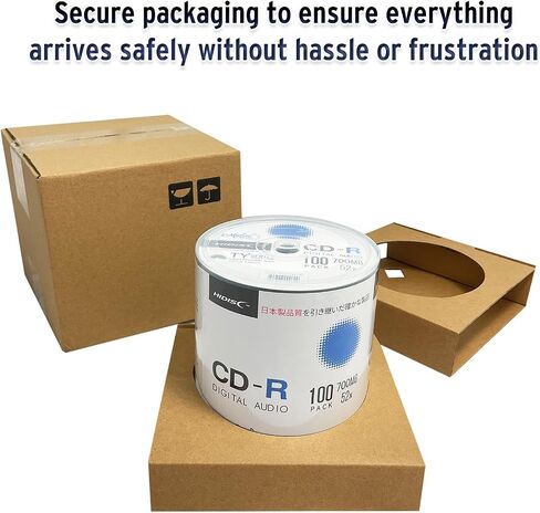 HIDISC TY Series Digital Audio Music CD-R 52X 700MB White Inkjet Printable - 100 Cake Box in Saudi Arabia