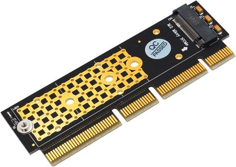 M.2 NVMe SSD NGFF إلى PCIE 3.0 X16 /X4 محول M بطاقة واجهة رئيسية تدعم PCI Express 3.0 x4 2230-2280 حجم m.2 سرعة كاملة (ذهبي أسود) in Kuwait