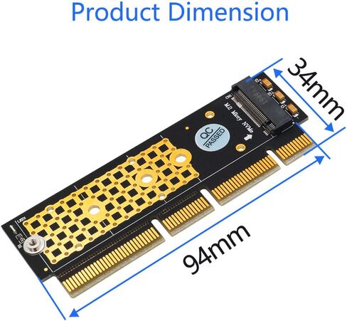 M.2 NVMe SSD NGFF إلى PCIE 3.0 X16 /X4 محول M بطاقة واجهة رئيسية تدعم PCI Express 3.0 x4 2230-2280 حجم m.2 سرعة كاملة (ذهبي أسود) in Kuwait