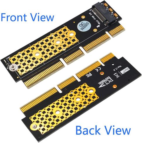 M.2 NVMe SSD NGFF إلى PCIE 3.0 X16 /X4 محول M بطاقة واجهة رئيسية تدعم PCI Express 3.0 x4 2230-2280 حجم m.2 سرعة كاملة (ذهبي أسود) in Kuwait