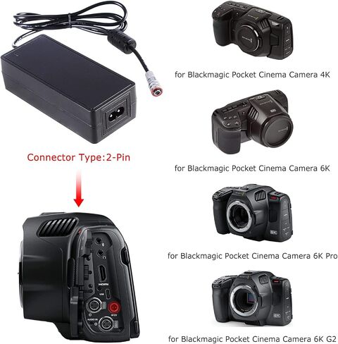Foto4easy التيار المتناوب كابل محول الطاقة 12 فولت 3A لكاميرا السينما بلاك ماجيك جيب 4K 6K 6K برو 6K G2 BMPCC 4K 6K 6K برو 6K G2 كاميرا in Saudi Arabia