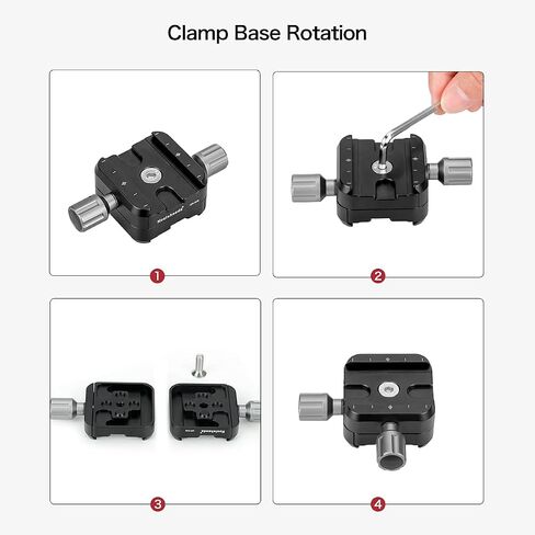 Koolehaoda 240mm Quick Release Plate Arca Swiss Compatible | Dual Dovetail Nodal Rail Bracket Mount with 90° Adjustable QR Clamp for DSLR Camera Tripod Macro Photography in Saudi Arabia