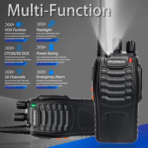Baofeng Walkie Talkies for Adults Rechargeable Long Range Two Way Radio BF-888S 16CH with Air Acoustic Tube Earpiece with Flashlight Li-ion Battery and USB Charger(2 Pack) in Saudi Arabia