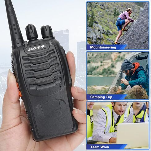 Baofeng Walkie Talkies for Adults Rechargeable Long Range Two Way Radio BF-888S 16CH with Air Acoustic Tube Earpiece with Flashlight Li-ion Battery and USB Charger(2 Pack) in Saudi Arabia