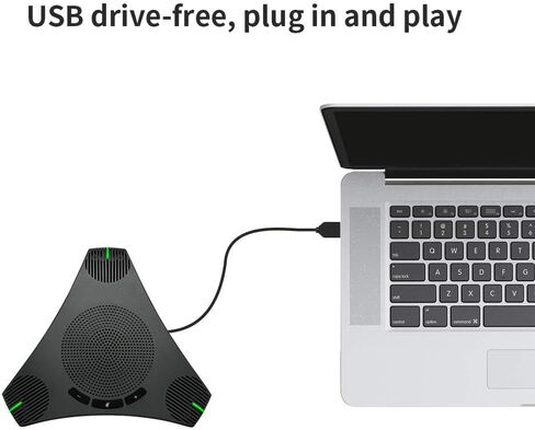 ميكروفون متعدد الاتجاهات USB متعدد الاتجاهات للمؤتمرات والاعمال من 8 الى 10 اشخاص، ميكروفون متعدد الاتجاهات 360 درجة ذكي لتقليل الضوضاء لاجتماعات الفيديو (رمادي) in Kuwait