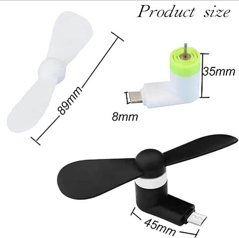 UnisonPet Type-C fan Mini Fan USB Mobile Phone Silent Fan Handheld Mini Fan Portable Electric Mini Fan Suitable for Students/Workers (Black/White/Blue/Green/Pink/Orange 6 Packs) in Kuwait