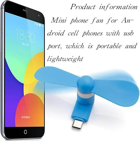 UnisonPet Type-C fan Mini Fan USB Mobile Phone Silent Fan Handheld Mini Fan Portable Electric Mini Fan Suitable for Students/Workers (Black/White/Blue/Green/Pink/Orange 6 Packs) in Kuwait