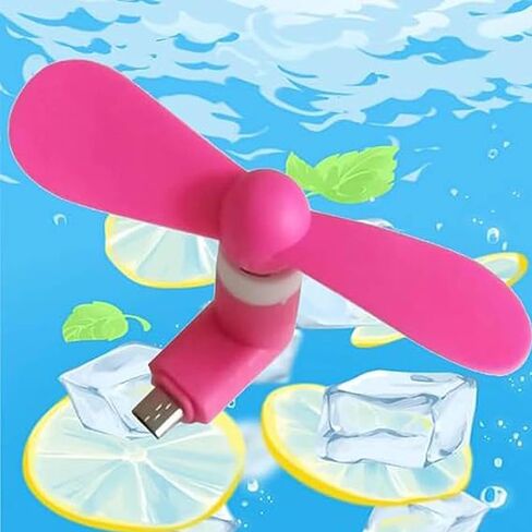 UnisonPet Type-C fan Mini Fan USB Mobile Phone Silent Fan Handheld Mini Fan Portable Electric Mini Fan Suitable for Students/Workers (Black/White/Blue/Green/Pink/Orange 6 Packs) in Kuwait