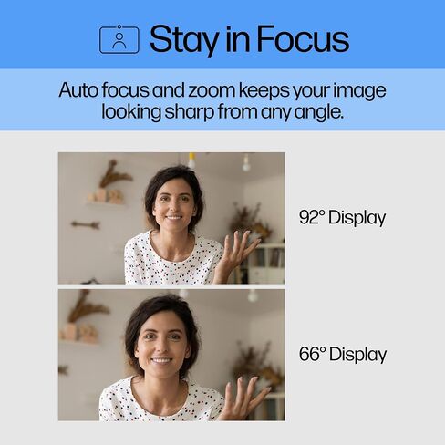 HP 620 FHD Webcam - 1080p 30 FPS - Focus & Color, Backlight Correction - Dual Noise-Reducing Mics - Adjustable Swivel/Tilt - Windows Hello, Zoom Certified, & Privacy Cover (6Y7L2AA#ABL) in Saudi Arabia