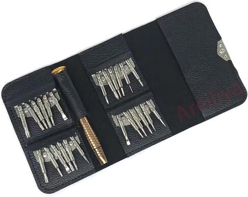 مجموعة مفك براغي دقيقة 25 في 1 من Areiliya، مجموعة أدوات إصلاح صغيرة مغناطيسية احترافية للهاتف والكمبيوتر والساعة والكمبيوتر المحمول وماك بوك ووحدة التحكم في الألعاب والنظارات والإلكترونيات in Kuwait