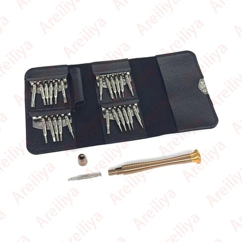 مجموعة مفك براغي دقيقة 25 في 1 من Areiliya، مجموعة أدوات إصلاح صغيرة مغناطيسية احترافية للهاتف والكمبيوتر والساعة والكمبيوتر المحمول وماك بوك ووحدة التحكم في الألعاب والنظارات والإلكترونيات in Kuwait