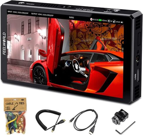 FEELWORLD CUT6 6 Inch Recording Camera Field Monitor DSLR USB2.0 Recorder, with HDR 3D LUT 1920x1080 Pixels Touch Screen Waveform HDR HDMI Loop Out Camera Monitor in Saudi Arabia