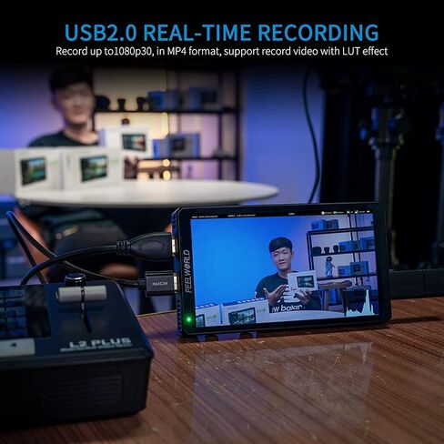 FEELWORLD CUT6 6 Inch Recording Camera Field Monitor DSLR USB2.0 Recorder, with HDR 3D LUT 1920x1080 Pixels Touch Screen Waveform HDR HDMI Loop Out Camera Monitor in Saudi Arabia