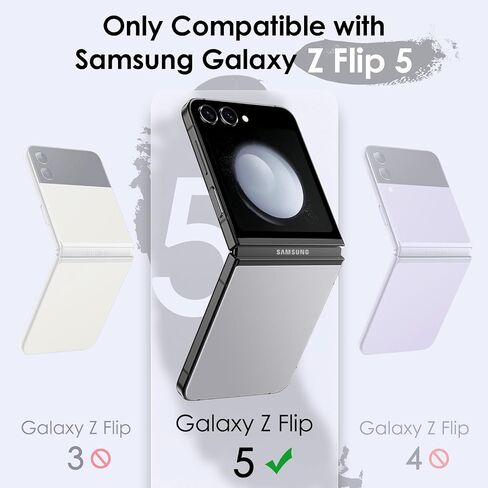 حافظة JETech لهاتف سامسونج جالاكسي Z Flip 5 2023 مع حلقة، غطاء هاتف واقٍ نحيف مقاوم للصدمات ومضاد للخدش (أسود) in Kuwait