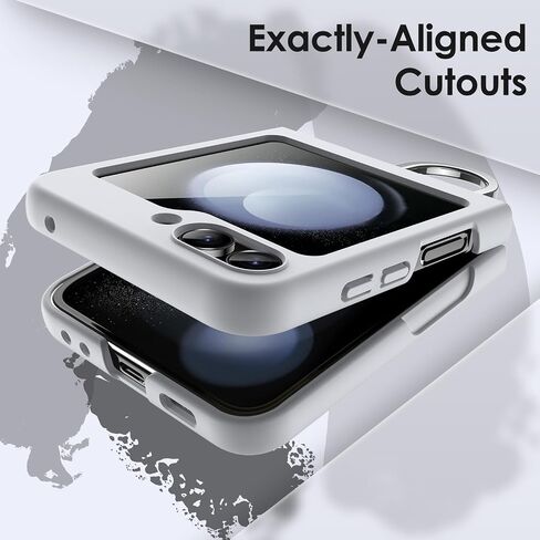 حافظة JETech لهاتف سامسونج جالاكسي Z Flip 5 2023 مع حلقة، غطاء هاتف واقٍ نحيف مقاوم للصدمات ومضاد للخدش (أسود) in Kuwait