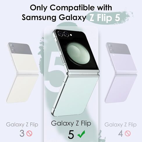 JETech Case for Samsung Galaxy Z Flip 5 2023 with Ring, Hard PC Slim Shockproof Anti-Scratch Protective Phone Cover (Black) in Kuwait